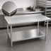 Thumbnail image #3 for John Boos Stallion 72-Inch x 24-Inch Stainless Steel Work Table with Rear Up-Turn and Undershelf