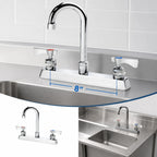 Thumbnail image #3 for Krowne 15-525L-W-E2 8-Inch Center Deck-Mount Manual Faucet with 3-1/2-Inch Gooseneck Spout, Ceramic Valves, and 0.50 GPM Aerator
