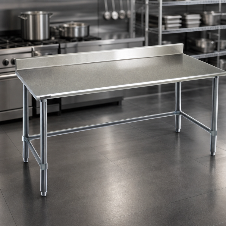 Product image #3 for Eagle Spec-Master Stainless Steel Work Table with Backsplash, 120W x 36D, 14-Gauge 300 Series Top