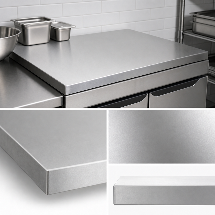 Product image #3 for John Boos 18 Inch x 30 Inch Stainless Steel Countertop, Flat, 1-1/2 Inch Thick