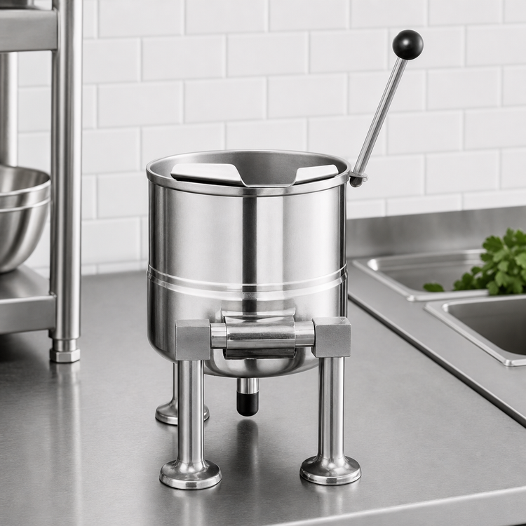 Product image #3 for Groen Tabletop Direct Steam Kettle, 6-Quart, 2/3 Jacket, Hand Tilt