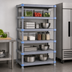 Thumbnail image #3 for Millenia 42-Inch Wide x 18-Inch Deep x 50-Inch High Stationary Polymer Shelving Starter Unit with 5 Solid Shelves, Gray
