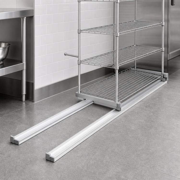 Product image #3 for Floor-Trak 11 Ft Single-Deep Floor Track Kit for Wire Shelving