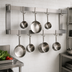 Thumbnail image #3 for John Boos Wall-Mount Double-Bar Pot Rack with 8 Stainless Steel Double Hooks, 48 x 12 x 16 Inches