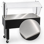 Thumbnail image #3 for Eagle Group Service Mate BPST-4 Portable Buffet Solid Top Unit with Sneeze Guard, 63-1/2-Inch Wide, Stainless Steel Top, Open Base