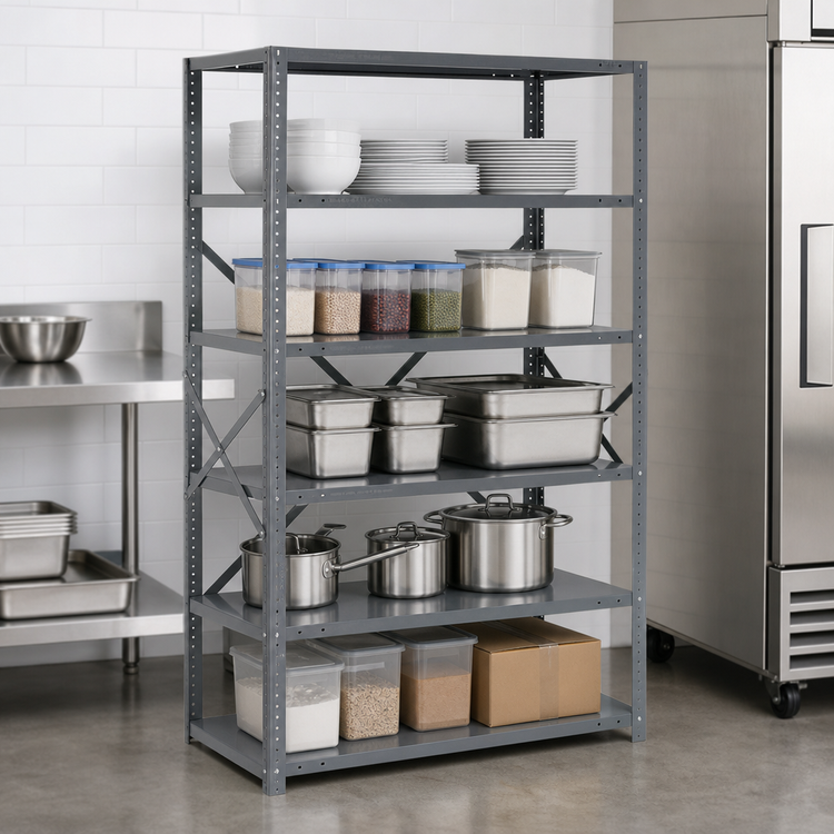 Product image #3 for IRONMAN Open Steel Shelving Unit, 5-Shelf, 18 x 42 x 39 Inches