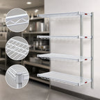 Thumbnail image #3 for Eagle Group EagleGard A4-74-2148E 4-Tier Add-On Wire Shelving Unit, 48W x 21D x 74H, Blue-Green Hybrid Epoxy