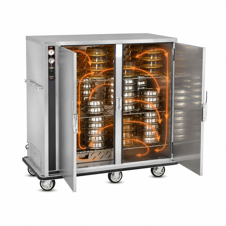 Product image #4 for FWE P-Series Mobile Heated Banquet Transport & Serve Cabinet, 120 Covered Plate Capacity, Stainless Steel