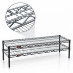 Thumbnail image #3 for Eagle Group QuadTruss HDFCM1442C 2-Tier Front Case Wire Shelving Unit, 42W x 14D x 14H, Chrome