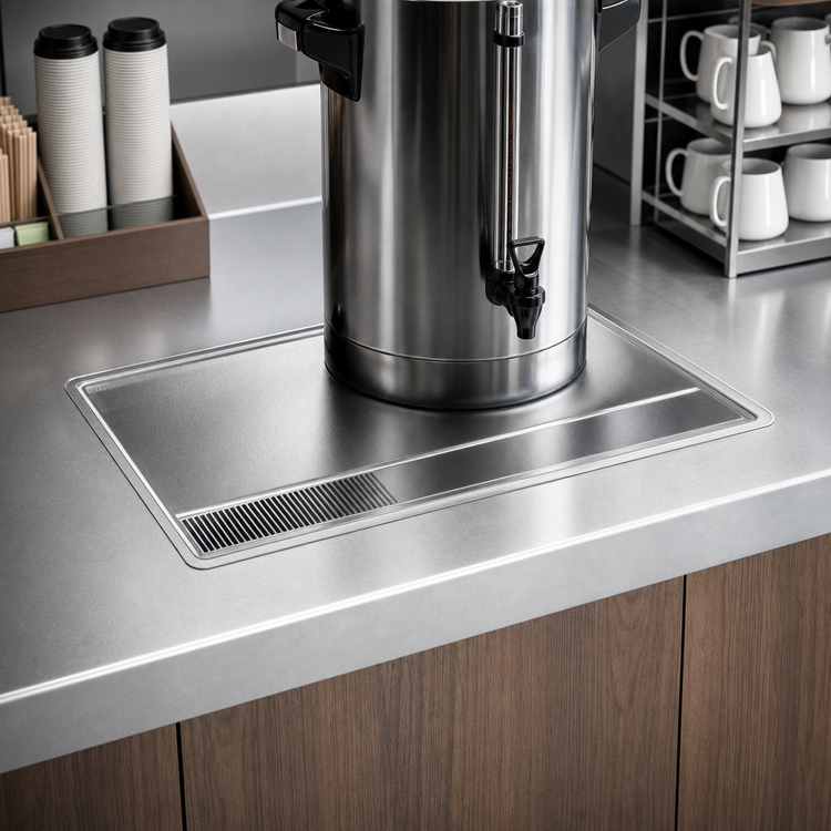 Product image #3 for Atlas Metal WU-30 30-Inch Drop-In Stainless Steel Single Urn Drain with Drain Trough