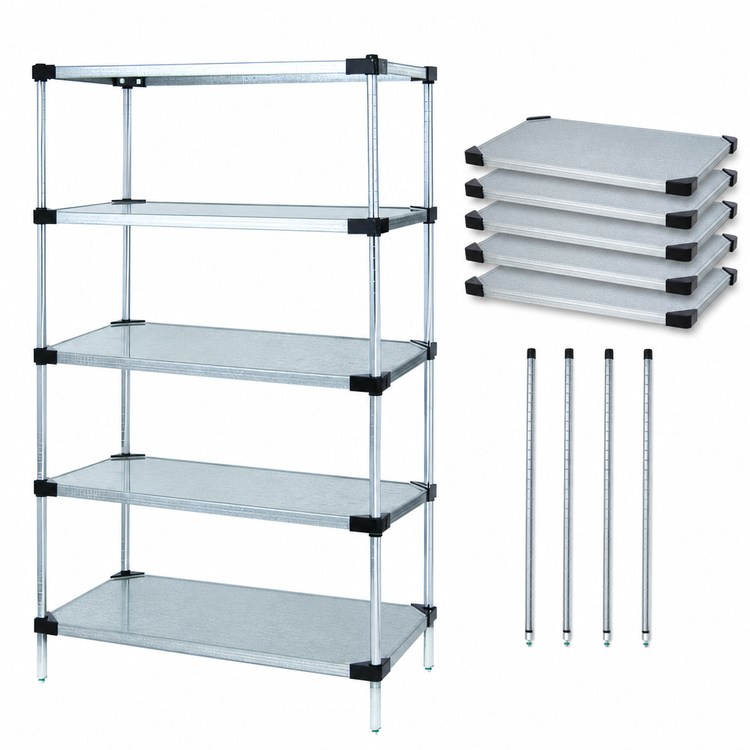 Product image #3 for Quantum 42 in W x 24 in D x 74 in H Stationary Solid Shelving Starter Kit with 5 Shelves