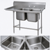 Thumbnail image #3 for Advance Tabco Regaline 2-Compartment Sink with Left-Hand Drainboard, 24 x 24-Inch Bowls, 14-Gauge 304 Stainless Steel