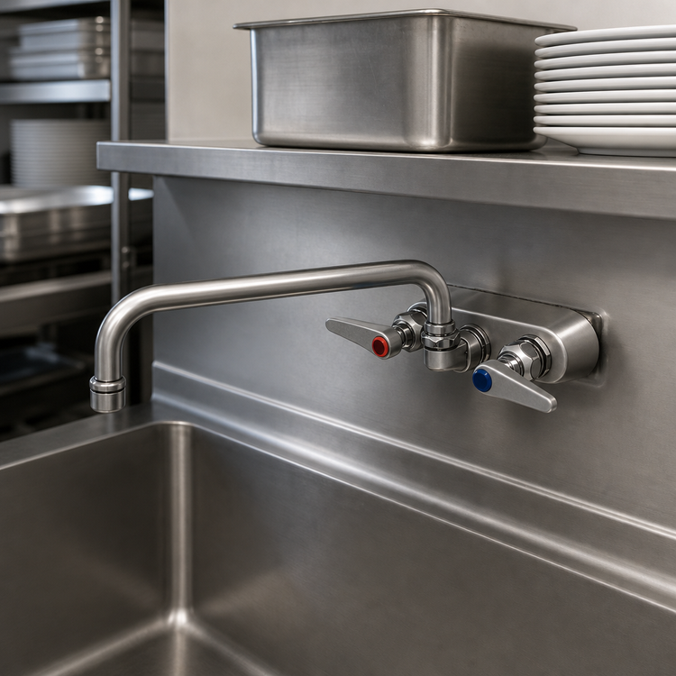 Product image #3 for T&S Brass B-1108 3-1/2-Inch Center Back-Mounted Workboard Faucet with 12-Inch Swing Nozzle