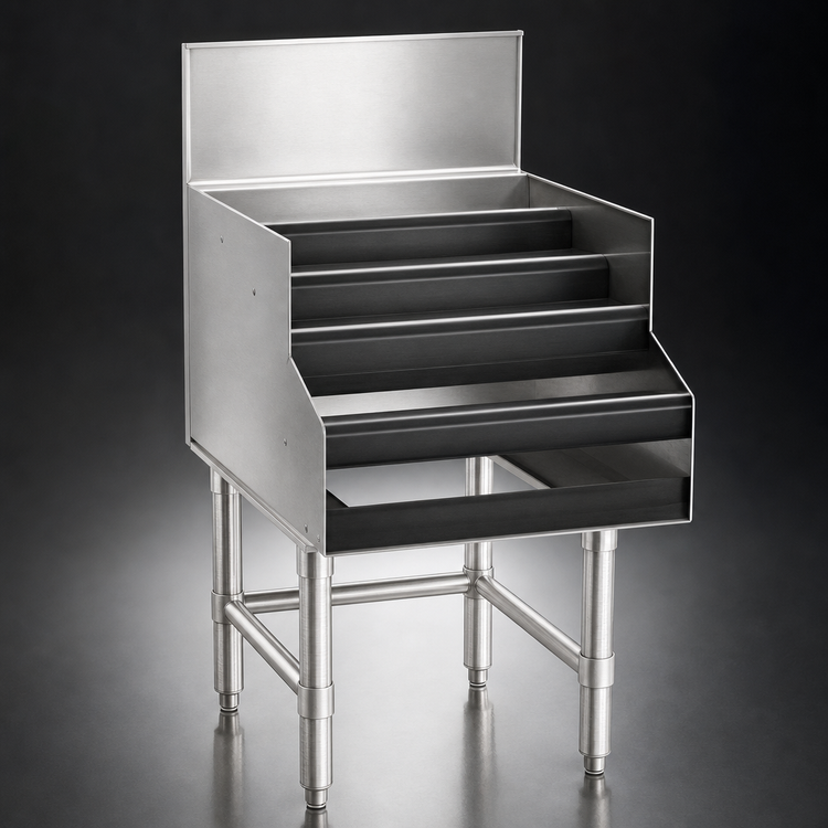 Product image #3 for Spec-Bar 36-Inch Freestanding Liquor Bottle Display Unit, 304 Stainless Steel