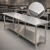 Thumbnail image #3 for Eagle Group Budget Series 144-Inch x 24-Inch 430 Stainless Steel Work Table with Adjustable Undershelf