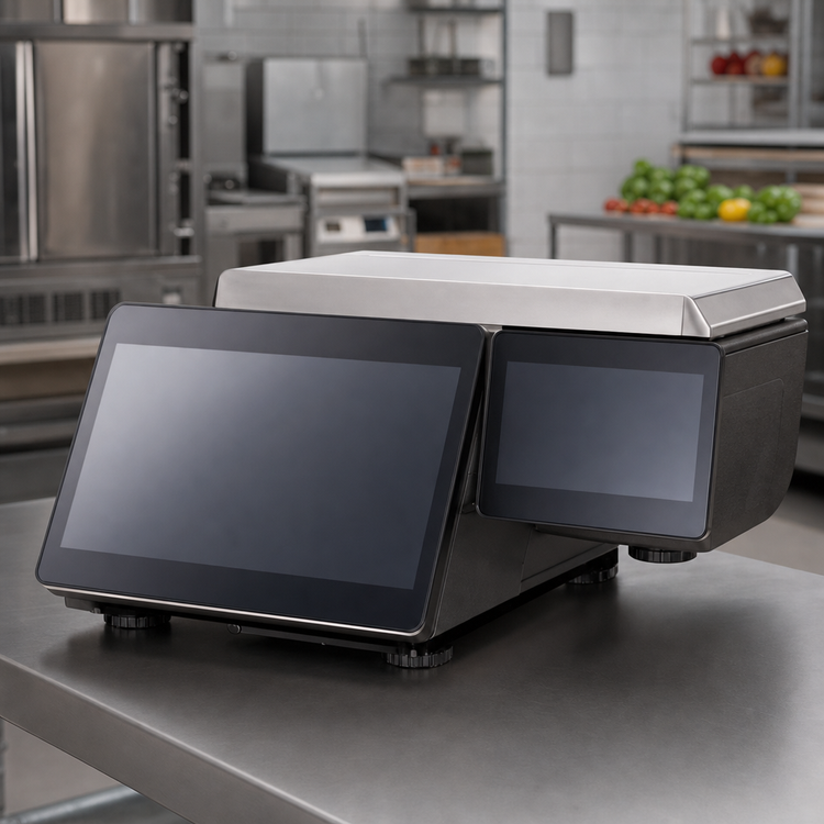 Product image #3 for Hobart Weigh/Wrap GTi-7DB Portion Control Scale/Printer with 7-Inch Integrated Customer Display and 11.6-Inch Operator Touchscreen