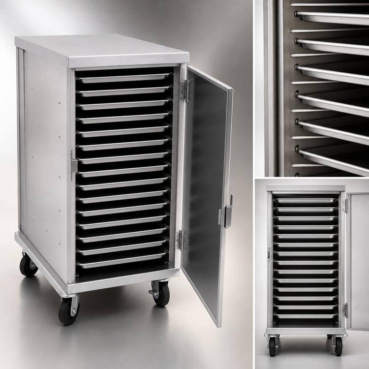 Product image #3 for Cres Cor Mobile Enclosed Tray Delivery Cabinet, Single Compartment, Non-Insulated, 20-Tray Capacity for 14 x 18-Inch Trays