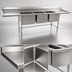 Thumbnail image #3 for Eagle Group S16 Series 3-Compartment 16-Gauge 304 Stainless Steel Sink with Left & Right Drainboards, 103 Inch Wide