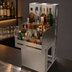 Thumbnail image #3 for BK Resources Freestanding Underbar Liquor Bottle Display Unit, 4-Step, 13-Bottle Capacity, 304 Stainless Steel