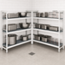 Thumbnail image #3 for Fermostock 4-Tier Corner Expansion Polymer Shelving Unit, 71-Inch H x 38-Inch W x 14-Inch D