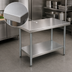 Thumbnail image #3 for BK Resources CVT-4836 48 Inch x 36 Inch 16-Gauge Stainless Steel Flat Top Work Table with Undershelf