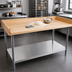 Thumbnail image #3 for John Boos 48-Inch x 36-Inch Baker's Work Table with Northern Hard Rock Maple Top, Stainless Steel Undershelf, and Coved Riser