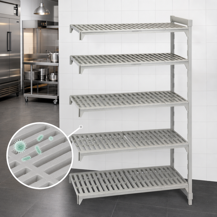 Product image #4 for Cambro Camshelving Premium 21-Inch Deep 54-Inch Wide 72-Inch High 5-Shelf Vented Add-On Shelving Unit