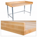 Thumbnail image #3 for BK Resources Hard Maple Bakers' Table with Stainless Steel Open Base, 84 x 36 x 38-3/4 Inches