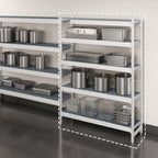 Thumbnail image #3 for Fermod Fermostock 4R42C71-E 4-Tier Polymer Shelving Expansion Kit, 71 in. H x 42 in. W x 22 in. D