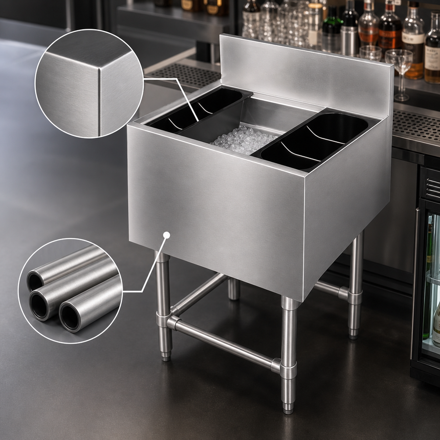 18-Gauge 304 Stainless Steel Construction