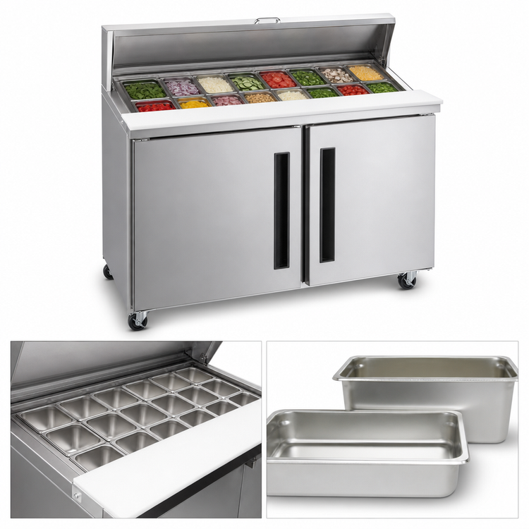 Product image #3 for Traulsen Centerline CLPT-6024-SD-RR 60-Inch Two-Section Mega Top Prep Table Refrigerator