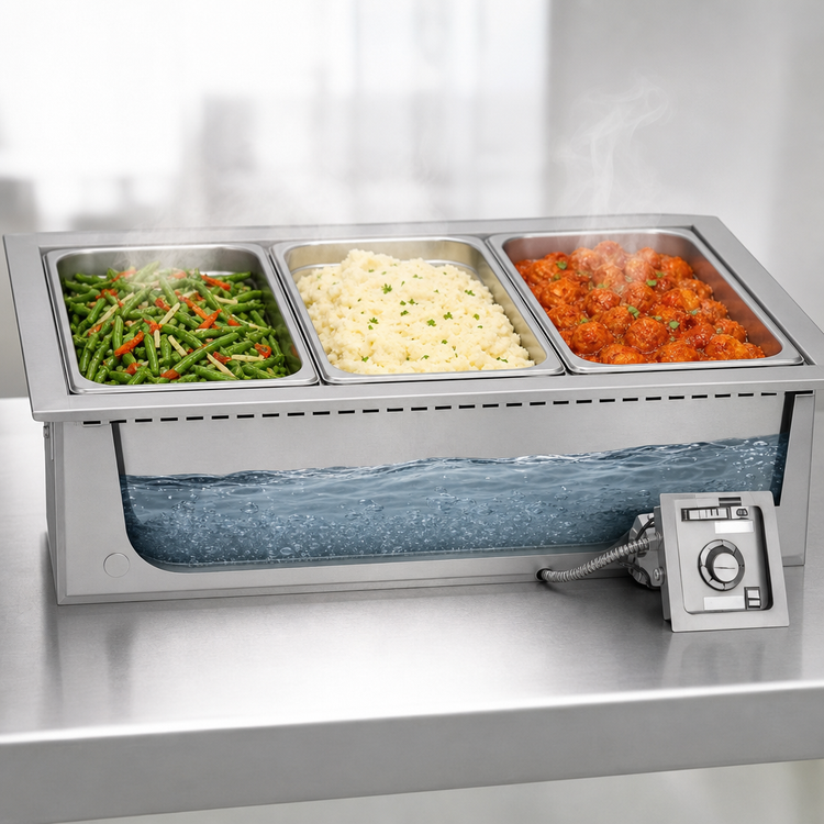 Product image #3 for Wells HT-300 Drop-In Bain Marie Hot Well, Stainless Steel, Wet Operation, 3 Full-Size Pans