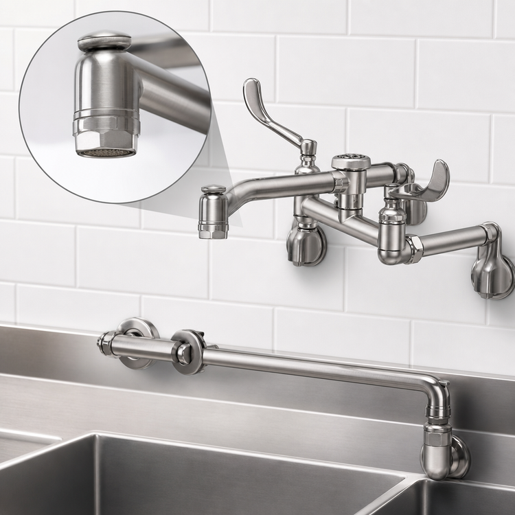 Product image #3 for T&S Brass Service Sink Faucet with Vacuum Breaker Nozzle, 15-3/4-Inch Reach