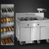 Thumbnail image #3 for Imperial Electric Floor Model 6-Tank Battery Fryer with Built-In Filter System and Dump Station, 75 lb. Per Tank