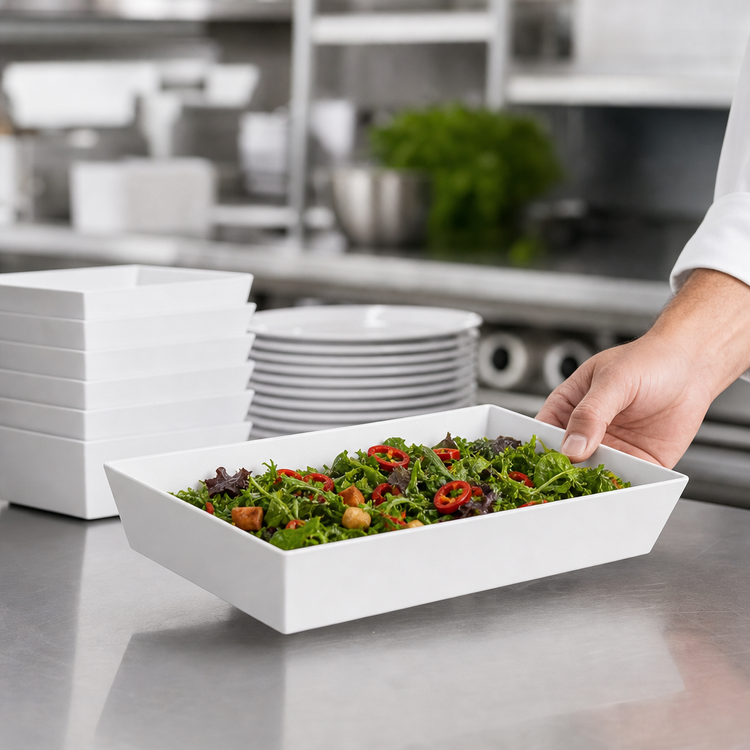 Product image #3 for American Metalcraft Endurance 48 oz Rectangular Melamine Bowl