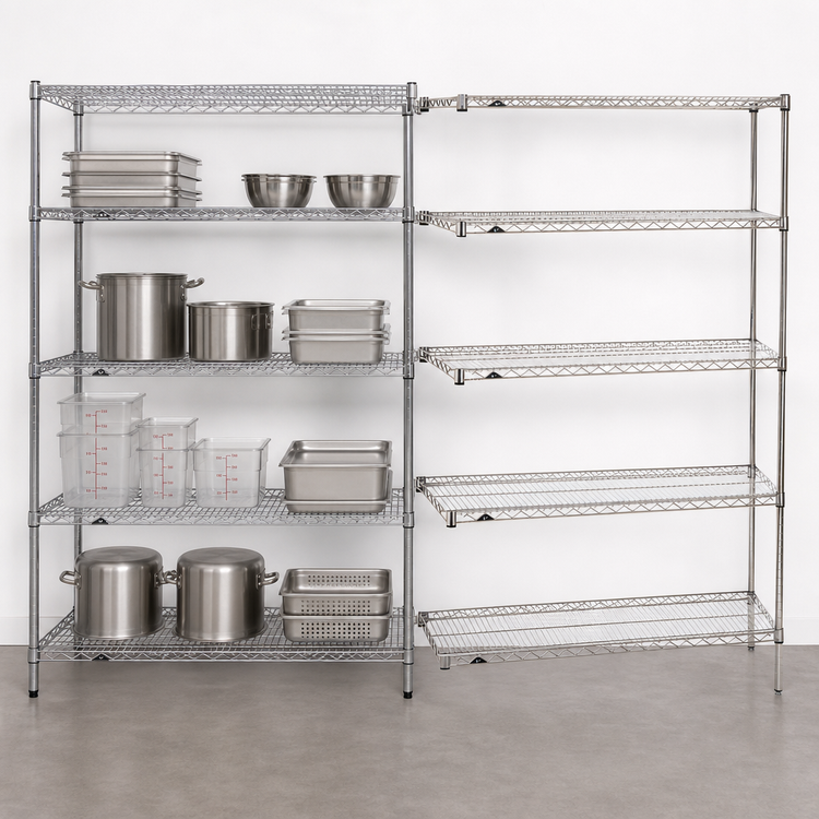 Product image #3 for Metro Super Erecta Brite 5-Shelf Add-On Wire Shelving Unit, 42"W x 21"D x 74"H