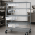 Thumbnail image #3 for Quantum 60 x 24 x 69 Inch Chrome Plated Bin Cart System with 4 Modular Drawers