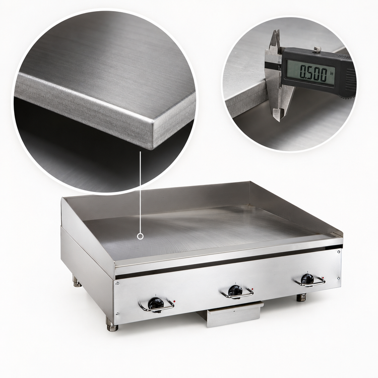 Product image #4 for Vulcan HEG24E Heavy Duty Electric Countertop Griddle with 24 x 24 Inch Polished Steel Cooking Surface
