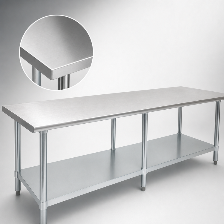Product image #3 for Eagle Group Budget Series 120 Inch x 36 Inch Stainless Steel Work Table with Adjustable Undershelf