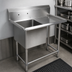 Thumbnail image #3 for John Boos Pro-Bowl 1-Compartment Floor Model Stainless Steel Sink with 24-Inch Right Drainboard and 10-Inch Backsplash