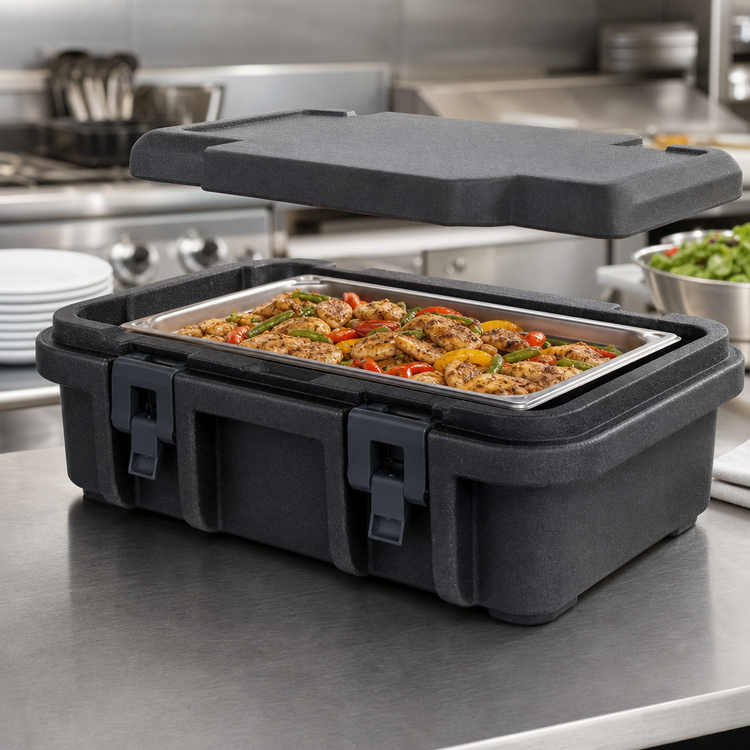 Product image #4 for Cambro Ultra Pan Carrier Top-Loading Insulated Food Pan Carrier for 1 Full-Size GN Pan, 12.3 Qt., Black