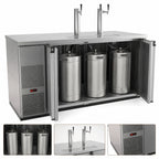 Thumbnail image #3 for Micro Matic USA Pro-Line MDD68S-E Two-Section Stainless Steel Direct Draw Draft Beer Cooler, 69.5-Inch, 28 Cu. Ft., 2 Towers, 3 Faucets