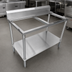 Thumbnail image #3 for 72-Inch x 30-Inch Stainless Steel Poly Top Work Table Frame with Undershelf and 6-Inch Backsplash