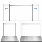 Thumbnail image #4 for Klinger's Trading TMU-36 36-Inch Adjustable Table-Mounted U-Shaped Stainless Steel Pot Rack with Double-Prong Hooks