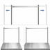 Thumbnail image #4 for 36-Inch Adjustable Table-Mounted U-Shaped Stainless Steel Pot Rack with Double-Prong Hooks