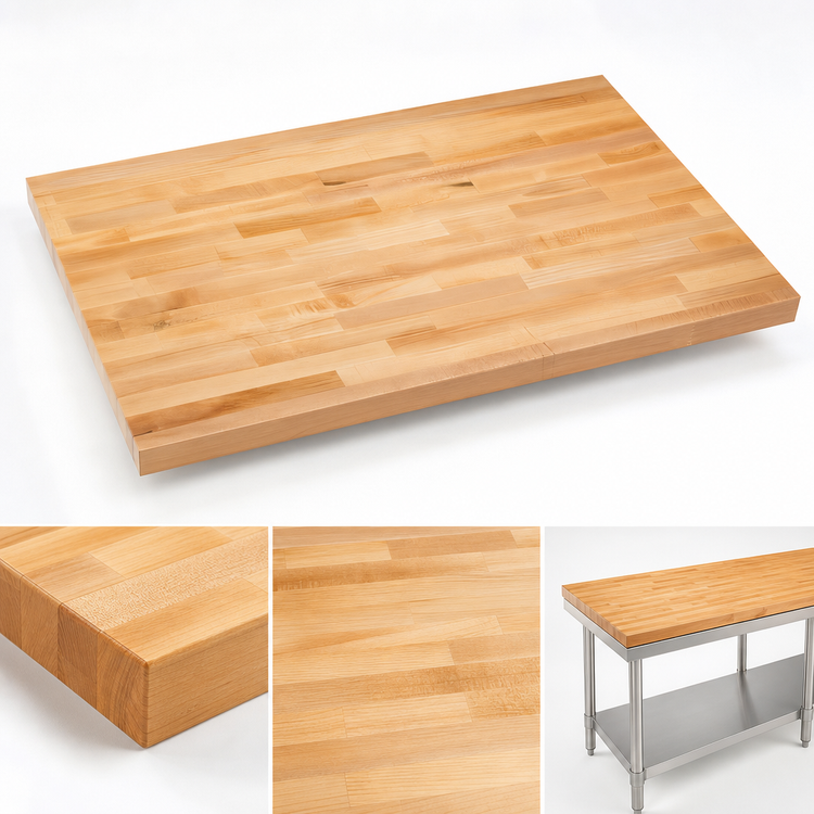 Product image #3 for John Boos Northern Hard Rock Maple Edge Grain Work Table Top for Bakers' Tables, 156 x 24 x 2-1/4 Inch, Penetrating Oil Finish