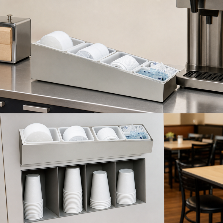 Product image #4 for Carlisle 5-Section Stainless Steel Lid & Condiment Organizer