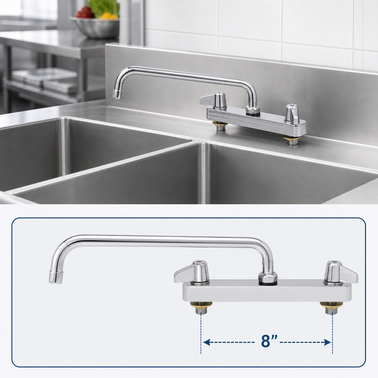 Product image #3 for Equip 8-Inch Center Deck Mount Workboard Mixing Faucet with 12-Inch Swing Nozzle