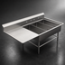 Thumbnail image #3 for John Boos Pro-Bowl 3-Compartment Platter Sink with Left Drainboard and 10-Inch Backsplash, 64-3/16