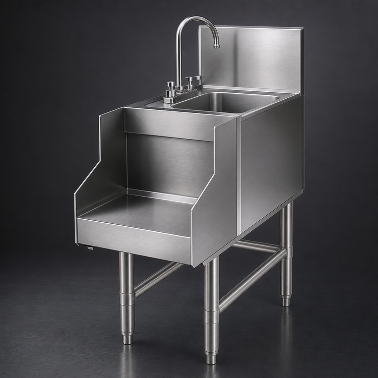 Product image #3 for Eagle Spec-Bar Stainless Steel Underbar Blender Station with Sink and T&S Faucet